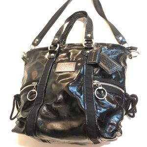 Coach Patent Leather Shoulder Tote Bag